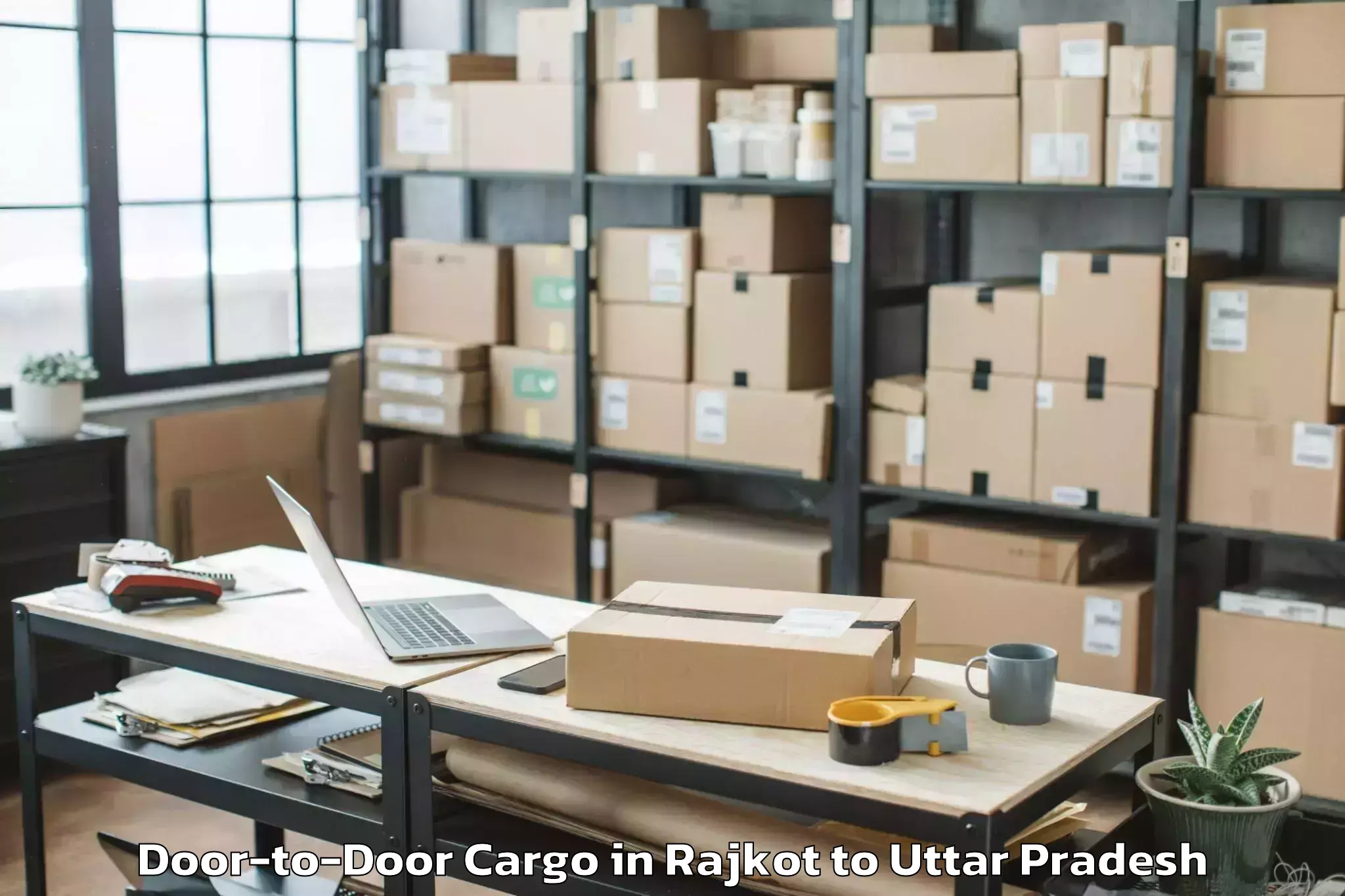 Hassle-Free Rajkot to Bangarmau Door To Door Cargo